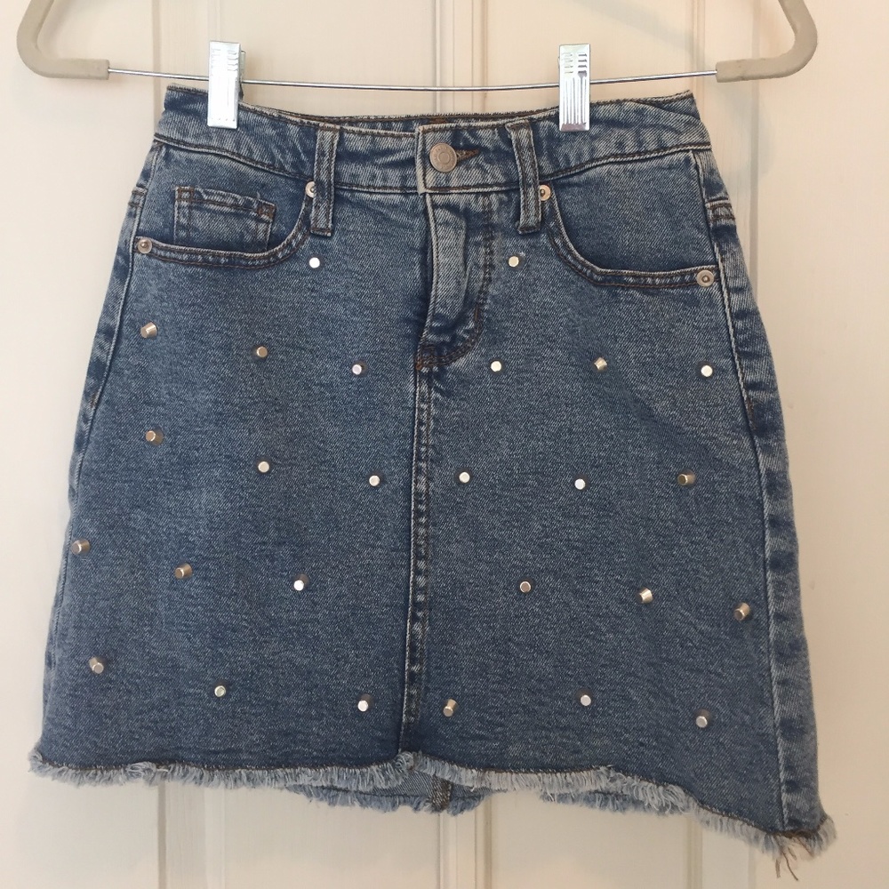 Studded Jean Skirt